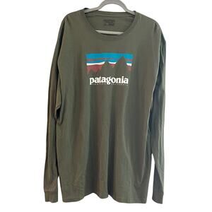 Patagonia Ventura California Long Sleeve Olive T-shirt-Size XXL